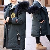 billiga Jackor och rockar för pojkar-Barn Pojkar Fleece-jacka Hoodiejacka Ytterkläder Ensfärgat Långärmad Dragkedja Täcka Ledigt Förtjusande Dagligen Svart Grön Vår Höst 7-13 år