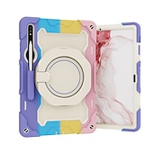 billiga Fodral till Samsung-surfplattor-Tablett Skal fodral Till Samsung Galaxy Tab S9 11 inch S8 Ultra 14.6&#039;&#039; S8 Plus 12.4&#039;&#039; S8 S7 Plus FE S7 11&#039;&#039; A 8.0&quot; A8 A7 Lite Bärbar Handtag Pennhållare Rustning PC Silikon