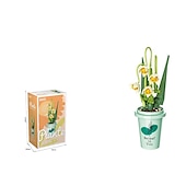 cheap Building Toys-Meat building block flower blind box simulation flower potted tabletop decoration assembly boutique toy gift prize