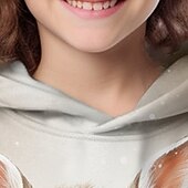 levne 3D zvířata dívky-Dívčí 3D Zvíře Komiks Jelen Vánoční mikina Kapuce Pullover Dlouhý rukáv 3D tisk Podzim Zima Aktivní Módní Roztomilý Děti 3-12 let Venkovní Ležérní Denní Běžný