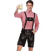  Μπύρα Oktoberfest Lederhosen Πουκάμισο βαυάρος βαυάρος Γερμανικά Λιβάδια Ανδρικά Πανί παραδοσιακού στυλ Μπλούζα Κοντά Παντελονάκια