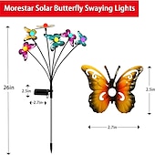 cheap Landscape Lights-Solar Garden Lights Butterfly Garden Decor Landscape Solar Butterflies Swaying Lights Dance in Wind Stakes Yard Patio Lawn