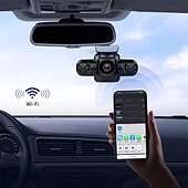 preiswerte Autofestplattenrekorder-4 Kanäle 1080p1080p1080p1080p WiFi GPS Auto DVR Doppelobjektiv 8 Infrarotlicht Nachtsicht 4 Objektiv 170 Grad Dashcam Autokamera