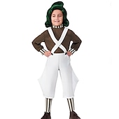 cheap Boys&#039; Costumes-Charlie and the Chocolate Factory Charlie Willy Wonka Cosplay Costume Halloween Group Family Costumes Kid&#039;s Boys Cosplay Halloween Halloween Carnival Masquerade Easy Carnival Costume