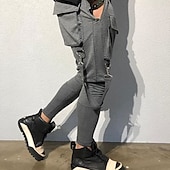 economico Pantaloni cargo-Per uomo Pantaloni cargo Abbigliamento tecnico Tasche Liscio Comfort Traspirante Esterno Giornaliero Per uscire Di tendenza Informale Nero Rosso