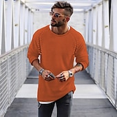 olcso férfi pulóver pulóver-Férfi Pulóver Kötött Szokványos Egyszínű Terített nyak Pulóverek Napi Ruházat Raglán ujjak Tél Lóhere Fekete M L XL