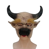 お買い得  ハロウィン 2024-動物緑の魚ヘッドカバーオランウータン馬頭象オンドリヘッドカバー豚頭ヒョウトラキツネマスクラテックスコスプレ用