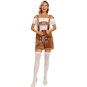 voordelige Lederhosen-Oktoberfest Blouse / overhemd Lederhosen Alpine Hoed Beiers Bavarian Duits Weiden Dames Doek in traditionele stijl
