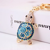economico Ornamenti e pendenti per auto-novità strass tartaruga portachiavi portachiavi moda animale tartaruga metallo cristallo ciondolo borsa regalo