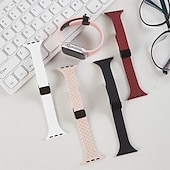 baratos Pulseiras de Apple Watch-Pulseira Esportiva Compatível com Pulseira Apple Watch 38mm 40mm 41mm 42mm 44mm 45mm 49mm Elástico Áspero Fecho Magnético Silicone pulseira de substituição para iwatch Ultra 2 Series 9 8 7 SE 6 5 4 3