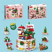 economico i migliori regali di natale-celebrità di internet natale piccoli blocchi di particelle per bambini e bambine piccolo regalo combinazione puzzle giocattolo compatibile decorazioni per regali di natale