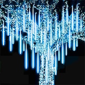 levne Plug String světla-vánoční osvětlení venkovní meteorický déšť světla padající hvězda světla 30cm/50cm/80cm 8 trubic led rampouch sněhová světla dešťová kapka světla na vánoční stromeček halloween dovolená party dekorace