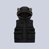 billiga Boy&amp;#39;s Downs &amp;amp; Pufferjacka-Småbarn Pojkar Pufferjacka Ytterkläder Ensfärgat Ärmlös Täcka Utomhus Häftig Förtjusande Dagligen Svart Grön Beige Höst Vinter 3-7 år