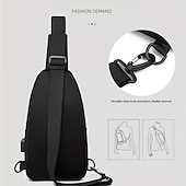 baratos Bolsas, estojos e luvas para laptop-Bolsa de peito transversal anti-furto - Impermeável resistente a arranhões mochila leve com porta de carregamento USB presente ideal para homens