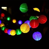 tanie Zasilane energią słoneczną-Latarnia słoneczna łańcuchy świetlne zewnętrzne wodoodporne 3m 20led dekoracyjne światła wielokolorowe na patio ogród wesele camping wystrój sypialni