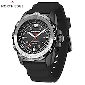 halpa Digikellot-NORTH EDGE EVOQUE 2 Miesten Digitaalinen Sotilaskello Vedenkestävä 50M Miesten Urheilurannekellot Aurinkovoima Hehkuva Ympäristöystävällinen Kello