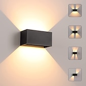 abordables luces de pared al aire libre-Lámpara LED de pared para exteriores, 12/24w, con sensor de movimiento, control de luz impermeable ip65, adecuada para baño, garaje, valla, terraza, patio, 110-240v