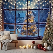 Christmas Decorations Hanging Tapestry Christmas Tree Winter Snow Wall Art Xmas Large Tapestry Mural Decor Photograph Backdrop Blanket Curtain Home Bedroom Living Room Decoration Window View cheap Christmas Tapestry Hanging-Christmas Decorations Hanging Tapestry Christmas Tree Winter Snow Wall Art Xmas Large Tapestry Mural Decor Photograph Backdrop Blanket Curtain Home Bedroom Living Room Decoration Window View