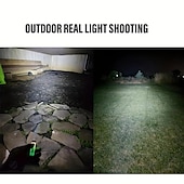 abordables Linternas-Mini linterna llavero recargable por USB con luces laterales multicolores - 7 modos de iluminación para camping y emergencias