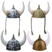 preiswerte Zubehör und mehr-Retro Vintage Mittelalterlich Hut Rüstung Gehörnter Helm Wikinger Unisex Vikinger Halloween Karneval Maskerade Leistung Party LARP Kinder Erwachsene Hut Ganzjahres