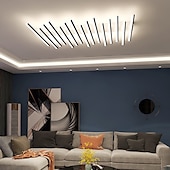 cheap Ceiling Lights-Rectangular Geometric LED Ceiling Lamp 12/15 Head Dimmable Chandelier for Bedroom Livingroom,Dimmable Flush Mount Ceiling Light,Modern Linear LED Ceiling Lights Fixture-Wave 110-240V