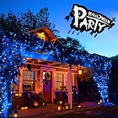 abordables Guirlandes lumineuses à piles-Halloween Noël boîte à piles étanche guirlande lumineuse 8 fonctions télécommande intérieure et extérieure cour jardin décoration de mariage lumière 4m-30leds/6.5m-50leds/10m-100leds