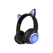 abordables Écouteurs Bluetooth sans fil-Casque Bluetooth pour enfants avec lumières LED son stéréo avec microphone volume limité 25H de temps de lecture écouteurs Bluetooth 5.3 sans fil pour enfants sur oreille pour tablettes téléphone PC