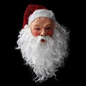cheap Photobooth Props-Santa Mask White beard curly Grandpa Santa latex masquerade prop