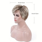 levne starší paruka-Syntetické paruky Volný Střih Pixie Paruka Krátký Zlatavá Ombre Blonde Umělé vlasy Dámské Módní design Přírodní Snadné přenášení Blonďatá