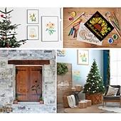 halpa Alennus $30:een-9kpl auringonkukkia maalaussabloit uudelleenkäytettävät stensiilit seinäkaavaimet tee itse askartelu stensiilit (kukkateema)