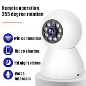 economico Videocamere di sorveglianza domestica per interni-visione notturna senza fili wifi a infrarossi sicurezza domestica monitoraggio della rete supporto rilevamento allarme mobile visualizzazione in tempo reale
