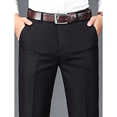 ieftine Subţire-Bărbați Costume Pantaloni Pantaloni de costum Buzunar Simplu Confort Respirabil Nuntă În aer liber Zilnic Modă Casual Negru Kaki