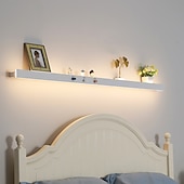 tanie Kinkiety-Minimalistyczna długa półka na kinkiet, 60/80/100/120cm nowoczesny kinkiet LED w tle salon sypialnia nocna, aluminiowy kinkiet wewnętrzny ligting kinkiet 110-240v