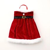 cheap Kitchen-Christmas Wine Decoration Creative Red Wine Bag, Christmas Dress Wine Bottle Cover, Christmas Skirt Wine Bottle Decoration, Christmas Red Wine Cover