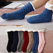 abordables calcetines caseros-Navidad mujer invierno lindo dibujos animados Navidad alce algodón zapatillas estudiante ins moda hogar cálido felpa algodón zapatos zapatillas de invierno para mujer