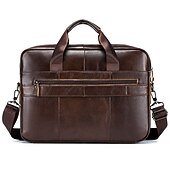 economico Borselli da uomo-valigetta in pelle marrone premium: elegante borsa per laptop da lavoro con tasche multiple, resistente per uso professionale e viaggi