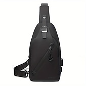 baratos Bolsas, estojos e luvas para laptop-Bolsa de peito transversal anti-furto - Impermeável resistente a arranhões mochila leve com porta de carregamento USB presente ideal para homens