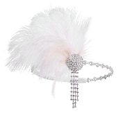お買い得  アクセサリーとその他-1920年代風 ギャツビー フラッパー・ヘッドバンド 結婚式のゲスト 羽毛 クリスマス ハロウィーン 結婚式 クリスマスギフト ハロウィーン 大人 ヘアバンド オールシーズン