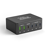 رخيصةأون محاور USB-أوسب 3.0 نوع C المحاور 6 الموانئ 6 في 1 دعم وظيفة توصيل الطاقة أوسب هاب مع RJ45 12V / 3A DC 5 فولت / 3 أمبير 20 فولت / 5 أمبير توصيل الطاقة من أجل لابتوب تابليت هاتف ذكي