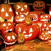 olcso Halloween szabadtéren-halloween dekorációk világító sütőtök dísz, jack o lámpás parti kellék halloween őszi kültéri kertben, halloween dekoráció 1db