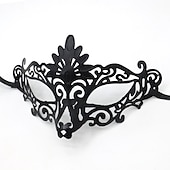billige Maske-Karnevalsmaske Venetiansk maske Columbina Halvt ansikt Fest Halloween Maskerade Karneval Mardi Gras Enkelt karnevalskostyme
