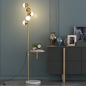 cheap Table&amp;Floor Lamp-Elegant LED Floor Lamp Nordic Loft Golden Metal Living Room Sofa Standing Lamp Hotel Bedroom Deco Lights Bedside Desk Lamp