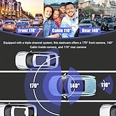 cheap Car DVR-3 Cameras Lens 2.5In Car DVR Dash Cam HD Dash Camera Three Way Lens Video Recorder 1080P Black Box Cycle Dashcam Camcorder