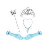 economico Costumi per bambine-Regina delle nevi Gelido Principessa Elsa Abito da damigella Costume per festa a tema Abiti in tulle Cosplay for Ragazze Bambini Natale Carnevale Mascherata Matrimonio Ospite di nozze