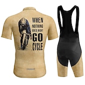 abordables Conjuntos de ropa para hombre-Hombre Maillot de ciclismo con culotte corto con tirantes Manga Corta MTB Bicicleta Montaña Ciclismo Carretera Verano Rojo Azul Marrón Graphic Letra y Número Bicicleta Almohadilla 3D Secado rápido