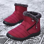 economico Stivali di neve e inverno-stivali da neve invernali caldi da donna con fodera in pelliccia sintetica e cerniera laterale – stivaletti impermeabili da esterno per il freddo