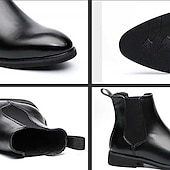 billiga Chelsea stövlar-chelsea boots i svart konstläder för män - perfekta för affärsmöten, formella evenemang och kvällskläder