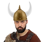 preiswerte Zubehör und mehr-Retro Vintage Mittelalterlich Hut Rüstung Gehörnter Helm Wikinger Unisex Vikinger Halloween Karneval Maskerade Leistung Party LARP Kinder Erwachsene Hut Ganzjahres
