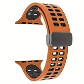 abordables Bracelets Apple Watch-Bracelets de montre intelligente pour Apple Watch 44 mm 40 mm 49 mm 38 mm 45 mm 41 mm 42 mm bracelet en silicone bicolore sport pour femme + bracelet de remplacement à fermoir en D magnétique pour