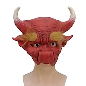 お買い得  ハロウィン 2024-動物緑の魚ヘッドカバーオランウータン馬頭象オンドリヘッドカバー豚頭ヒョウトラキツネマスクラテックスコスプレ用